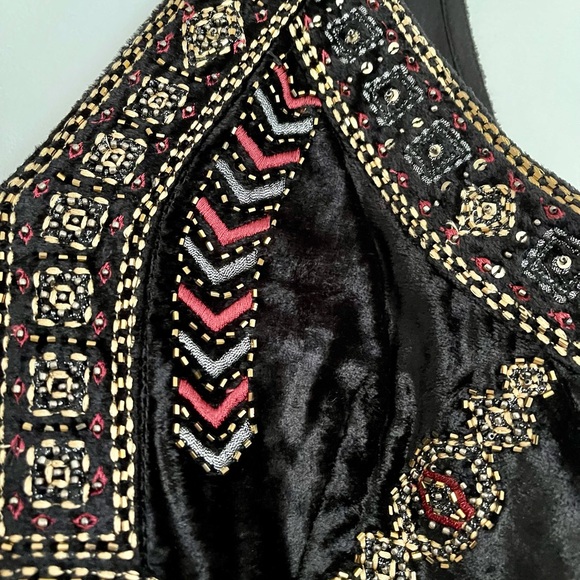 NWT Anthropologie Maxi Dress w embellished velvet - Picture 5 of 8